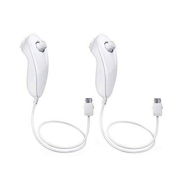 Restored Nunchuck Controller White 2 Pack For Wii (Refurbished)