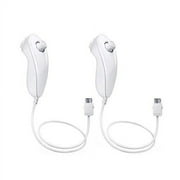Restored Nintendo Wii Nunchuck Video Game Controller, White, 2 Pack