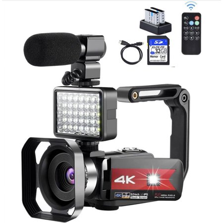 Restored OIEXI OIEXI03 Video Camera 4K Camcorder Vlog Camera with 16X Digital Zoom and Night Vision (Refurbished)
