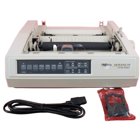 Restored Oki data Microline 590 Narrow Carriage Dot Matrix Printer – High-Speed Impact Printing P/N: GE5293A