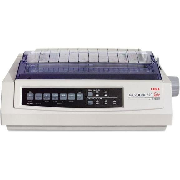 Restored Okidata MICROLINE 320 Turbo Standard 9-Pin Dot Matrix USB Printer – High-Speed Monochrome Impact Printer, P/N: GE7000A