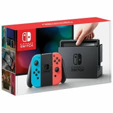 Restored Original Nintendo Switch with Neon Red an Blue Joy-Con Controllers (International Edition)