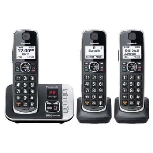 Restored Panasonic KXTGE633M DECT 6.0 Expandable 3Handset Cordless