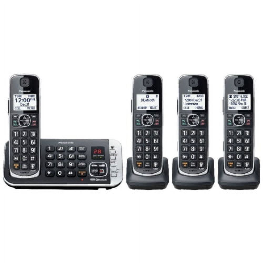 AT&T DECT 6.0 Expandable Cordless Phone with Answering System, Silver/Black  with 1 Handset (CL82107)