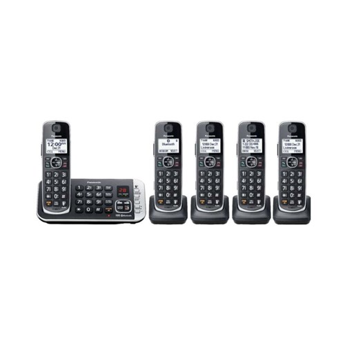 Restored Panasonic KX-TGE675B Link2Cell DECT 6.0 Expandable 5-Handset Cordless Phone System (Refurbished) - image 1 of 1