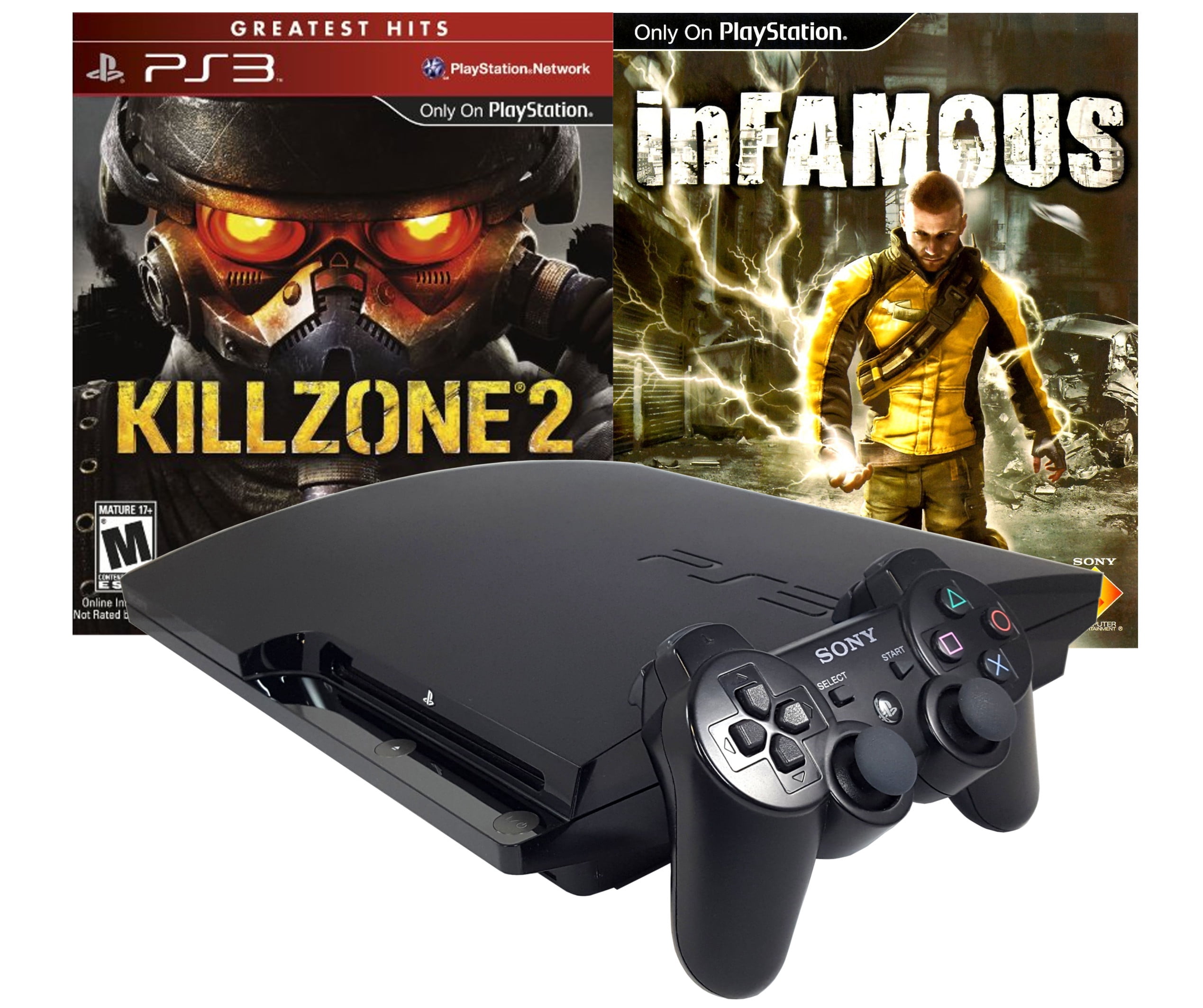 Restored PlayStation 3 PS3 Slim 120GB with KillZone 2 and inFamous games  (Refurbished)