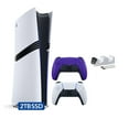 thumbnail image 1 of Restored PlayStation 5 Pro 2TB SSD Digital Console with Two Controllers, White and Galactic Purple DualSense and Mytrix Dual Controller Charger - Flagship PS5 Pro Console (Refurbished), 1 of 9