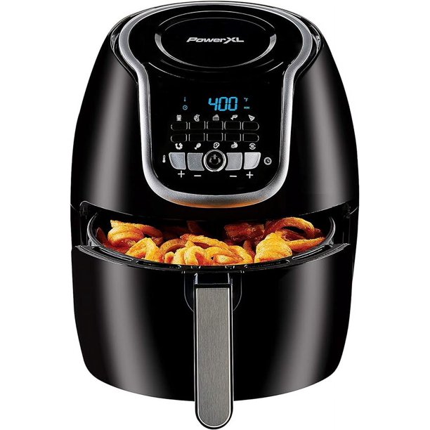 Restored PowerXL 7 Quarts Vortex Air Fryer Plus HF1096LCD Black