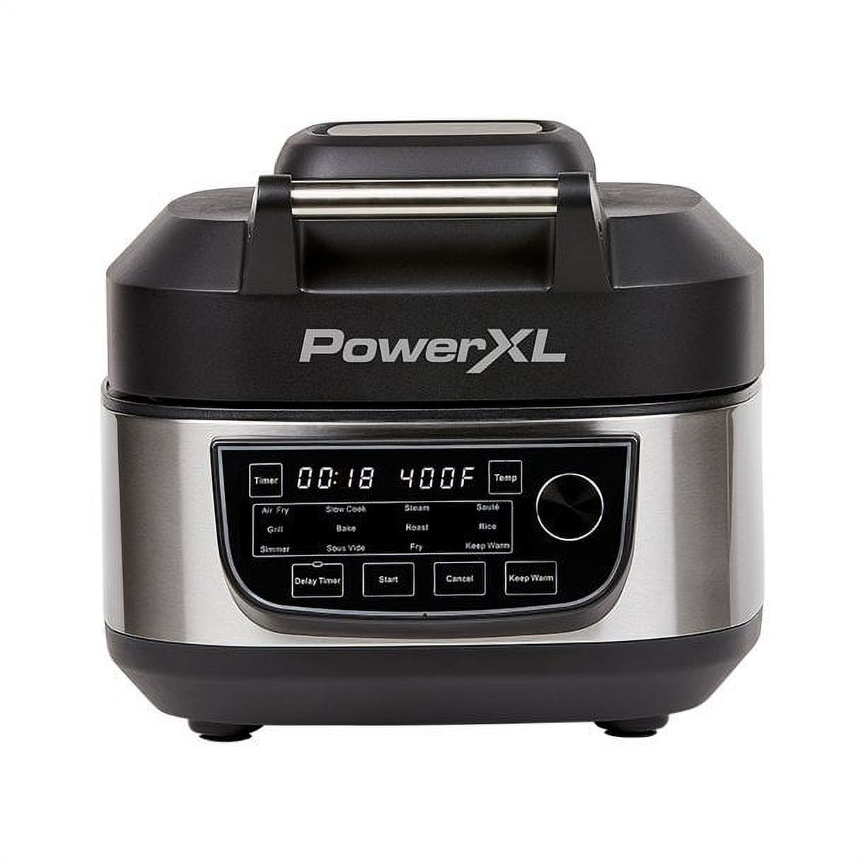 Restored PowerXL Microwave Air Fryer Plus, Stainless Steel / Black, 1cu.  ft. (Refurbished) 