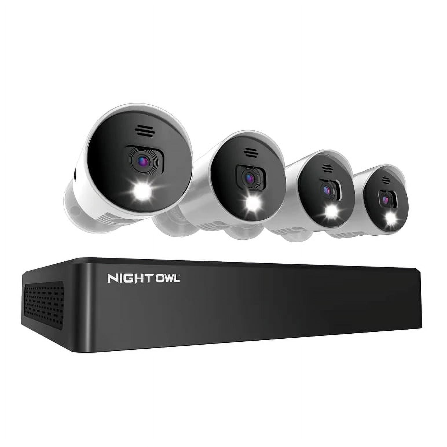 Restored Premium 8 Channel 4K Bluetooth DVR with 1TB Hard Drive and 4 Wired 4K Spotlight Cameras with Audio Alerts and Sirens (Refurbished)