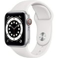 thumbnail image 1 of Restored Premium Apple Watch Series 6 (GPS + Cellular, 44mm) - Silver Aluminum Case with White Band (Refurbished), 1 of 4