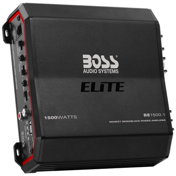 Restored Premium BOSS Audio Systems BE1500.1 Elite Series Car Audio Amplifier 1500 High Output, Monoblock, 2/4 Ohm, High/Low Level Inputs, Low Pass Crossover (Refurbished)