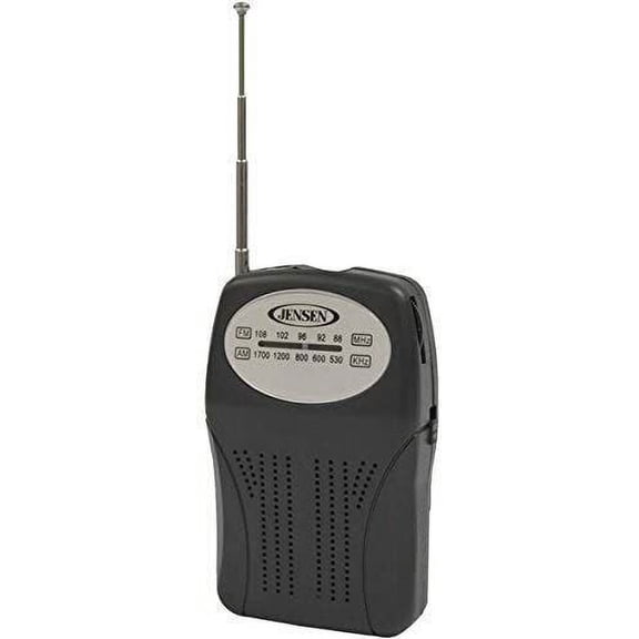 Restored Premium Jensen MR-75 AM/FM Pocket Radio (Black)- (Refurbished)