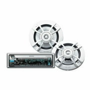 Restored Premium Kenwood PKG-MR362BT CD Marine Receiver w/ Bluetooth & 6.5' 2 Way Speaker Pair (Refurbished)