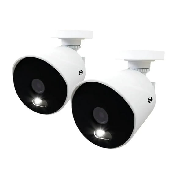Restored Premium Night Owl Add On Wired 4K Spotlight Cameras - 2 Pack - White (Refurbished)