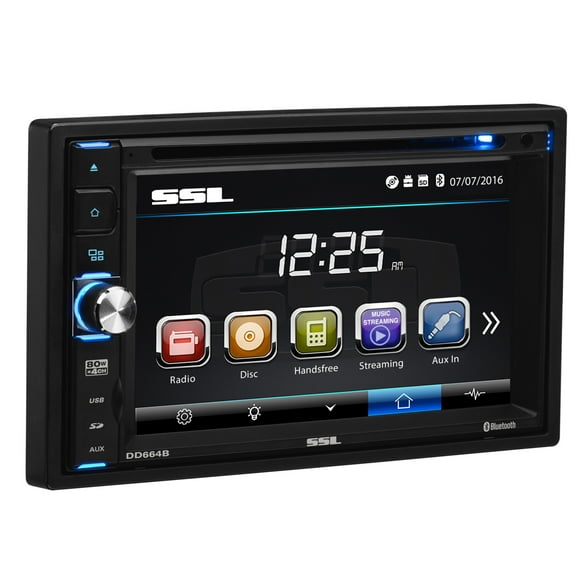 Restored Premium Sound Storm Laboratories DD664B Car Stereo System - 6.2 Inch Double Din, Touchscreen, Bluetooth Audio, AM/FM Radio, CD Player, Aux-in, DVD, USB, (Refurbished)