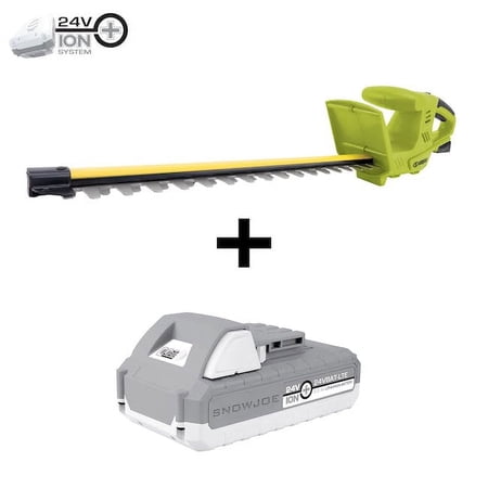 Sun Joe 18” 24 Volt Battery-Powered Power Hedge Trimmer, 2.0 Ah Battery Included