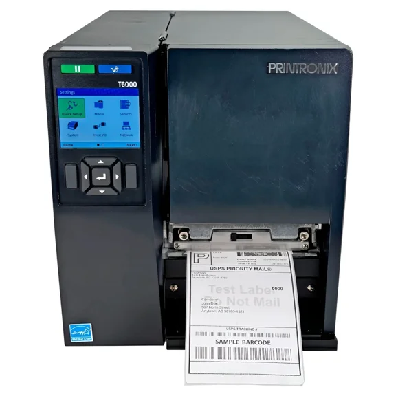 Restored Printronix T6000 T6304 Industrial Thermal Transfer Label Printer – 4-Inch, 300 DPI, USB, Serial, Ethernet Connectivity (Refurbished)