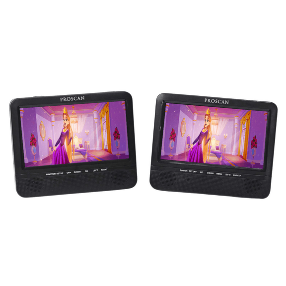 Restored Proscan, 7" Dual Screen Portable DVD Player, PDVD7751, Black (Refurbished)