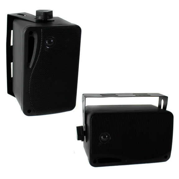 Restored Pyle PLMR24B 3.5" 200 Watt 3-Way Weather Proof Mini Box Speakers (Refurbished)
