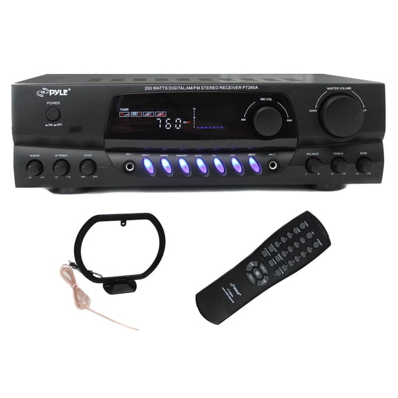 Restored Pyle Pro 200W Home Digital AMFM Stereo Amp Theater Audio (Refurbished)