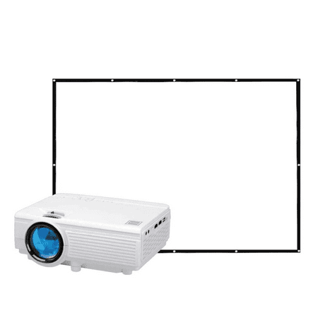 Restored RCA 1080P Compatible LCD HD Home Theater Projector Bonus 100" Projector Screen RPJ161-COMBO - (Refurbished)