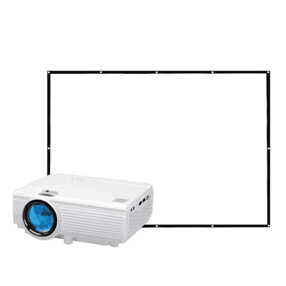 Restored RCA 1080P Compatible LCD HD Home Theater Projector Bonus 100" Projector Screen RPJ161-COMBO - (Refurbished)