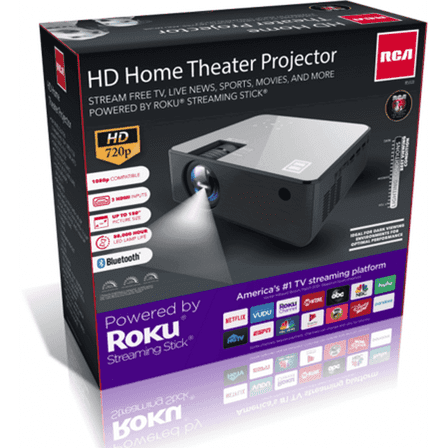 Restored RCA 720p Roku Smart Home Theater Projector RPJ133 (Refurbished)