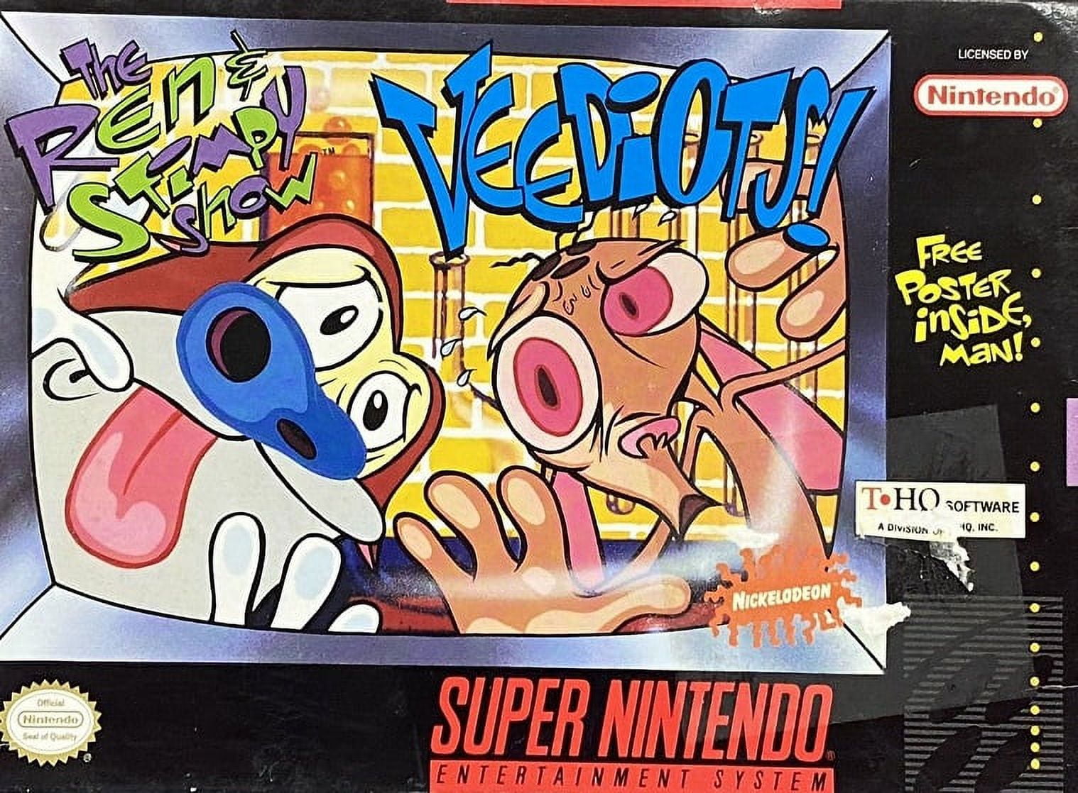 Restored Ren & Stimpy Show Veediots! (Super Nintendo, 1993) SNES Video Game (Refurbished