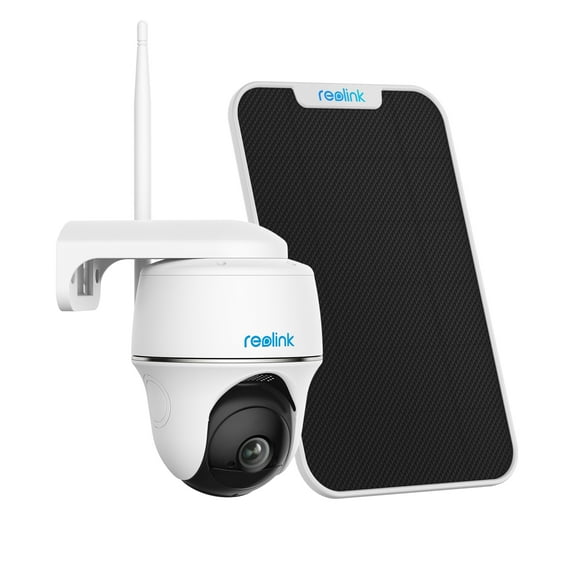 Restored Reolink Argus PT+White Solar Panel, 4MP Pan Tilt Outdoor Security Battery-Powered 2.4/5GHz WIFI Camera, Smart Person/Vehicle Detection, 2-way Audio, PIR Motion, Night Vision, Support Google Assistant (Refurbished)