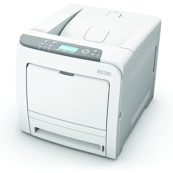 Restored Ricoh Aficio SP C320DN Color Laser Printer – 31 ppm, 1200×1200 dpi, Network & Duplex Ready, Compact Color Printing