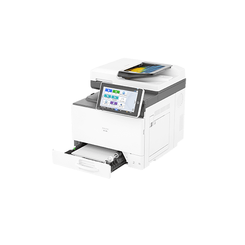 Restored Ricoh Color Laser Multifunction Copier, Printer, Scanner, Fax, with Finisher, 42 ppm, Duplex, Compact Office MFP, P/N: IM C400SRF