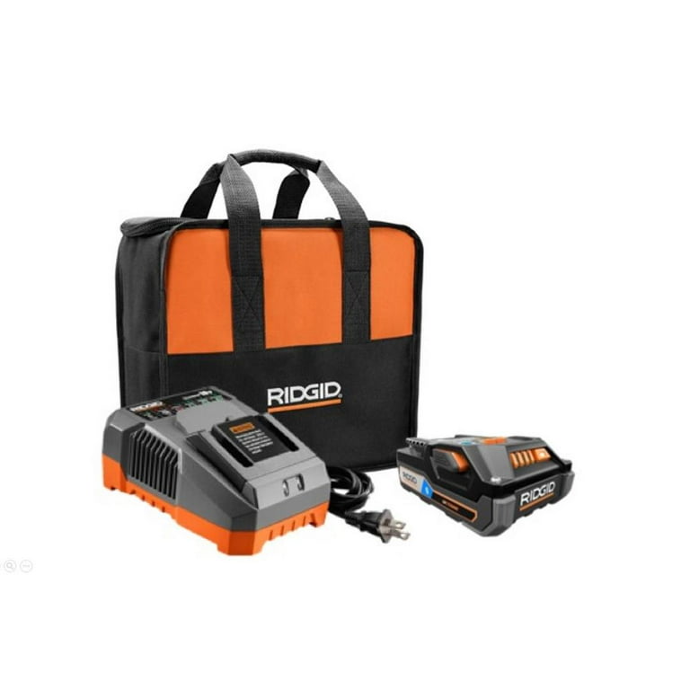 Restored Ridgid AC807 18 Volt OCTANE 3.0 Ah Lithium Ion Battery and Charger Kit Refurbished Walmart