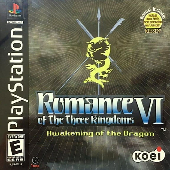 Restored Romance of the Three Kingdoms VI: Awakening of the Dragon (Sony Playstation 1, 2006) Turn-based Game (Refurbished)