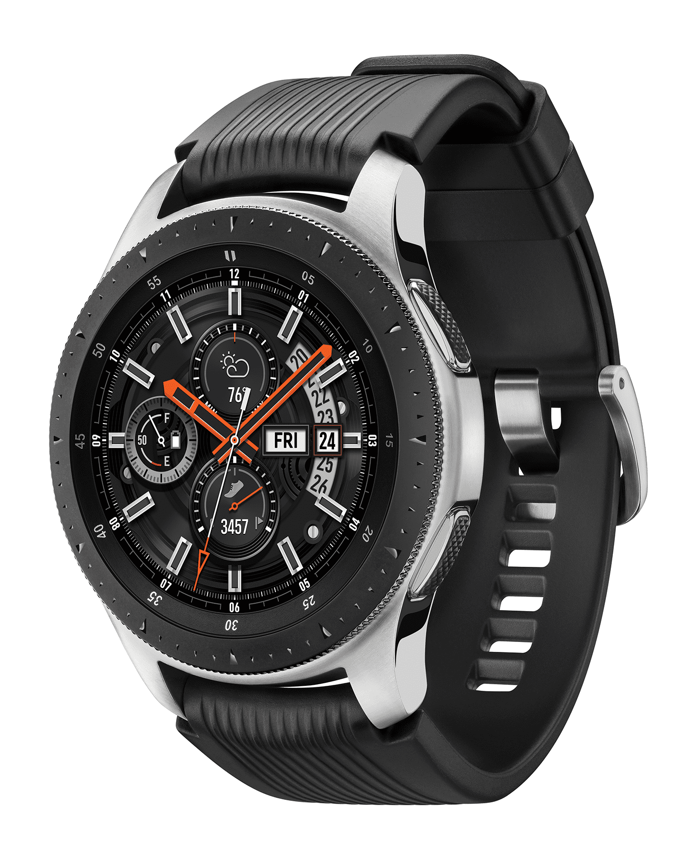Restored SAMSUNG Galaxy Watch Bluetooth Smart Watch 46mm Silver SM R800NZSAXAR Refurbished