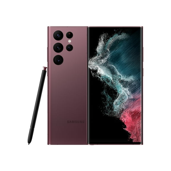 Restored SAMSUNG SM-S908UDRAATT S22 Ultra 6.8'' 4G LTE 8GB RAM 128GB Storage AT&T Smartphone, Burgundy (Refurbished)