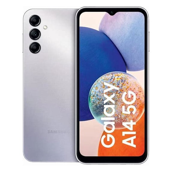 Restored Samsung Galaxy A14 5G Unlocked Android Smartphone 128GB, Octa-Core, Expandable Storage, Long Battery Life, Infinite Display Screen - Silver - 7.5-8.5/10 (Refurbished)