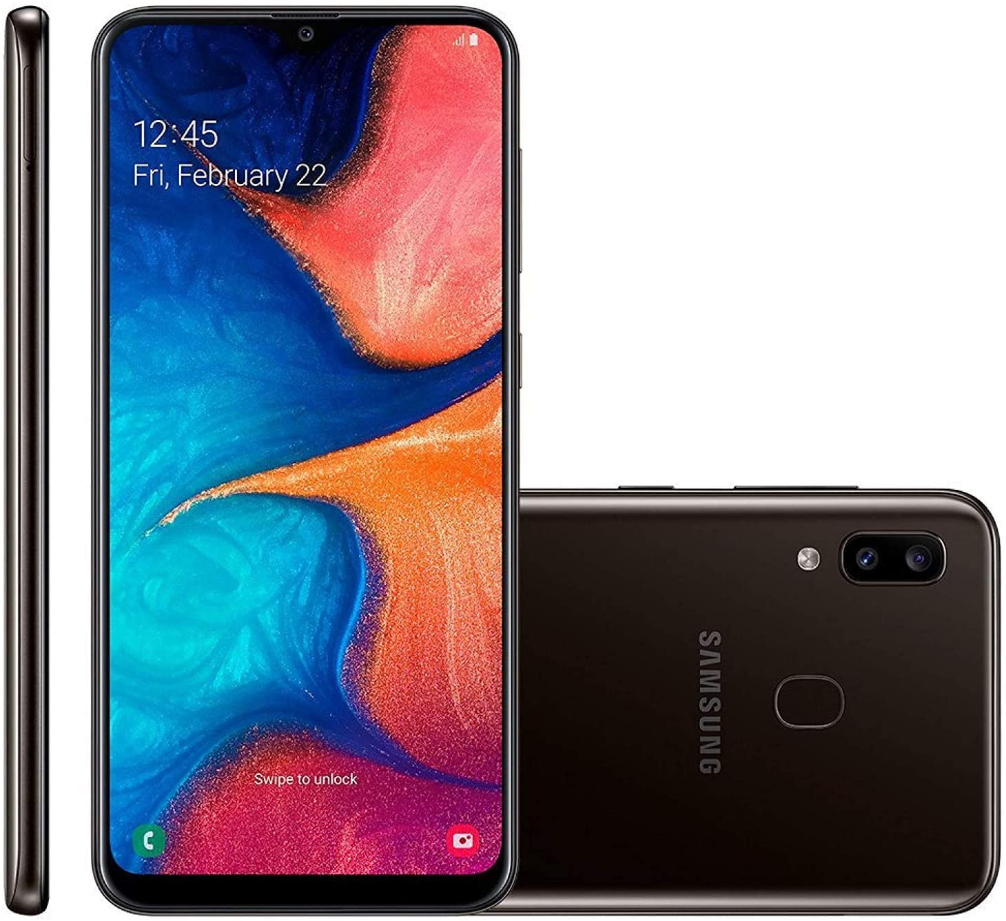Samsung Galaxy A20, 32GB Black, Super AMOLED Display, Dual Camera