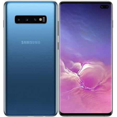 Like New Samsung Galaxy S10+ Plus SM-G975U1 128GB Blue (US Model) - Factory Unlocked Cell Phone