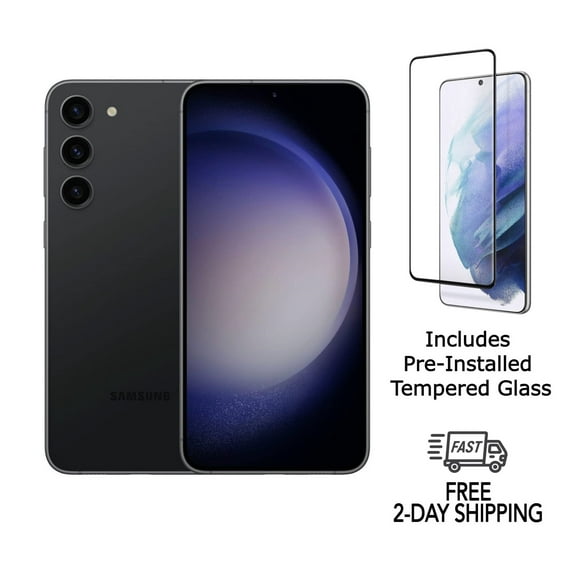 Restored Samsung Galaxy S23 Plus 5G S916U (Fully Unlocked) 256GB Phantom Black with Screen Protector (Refurbished)