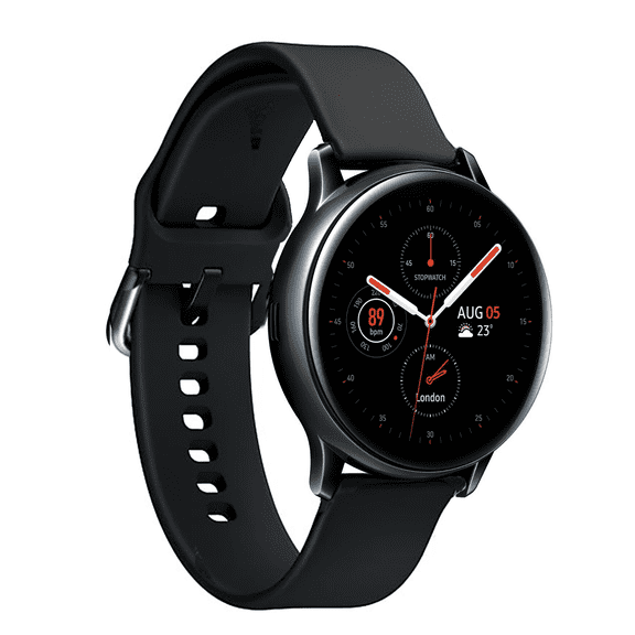 Restored Samsung Galaxy Watch Active 2 - R825U - 44mm - LTE - Stainless Steel - Black (Refurbished)