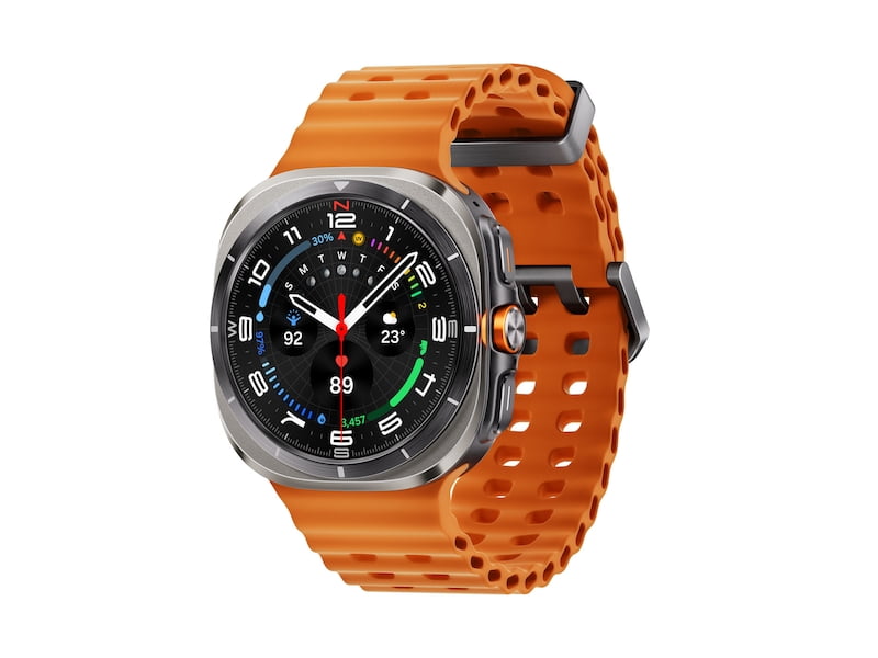 Samsung Galaxy Watch Ultra 47mm Smart Watch, Titanium, LTE (Titanium Silver w/Orange Band)