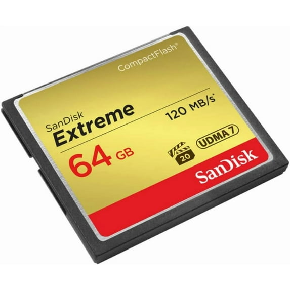 Restored SanDisk 64GB Extreme CompactFlash Memory Card UDMA 7 Speed Up To 120MB/s - SDCFXSB-064G-G46 (Refurbished)
