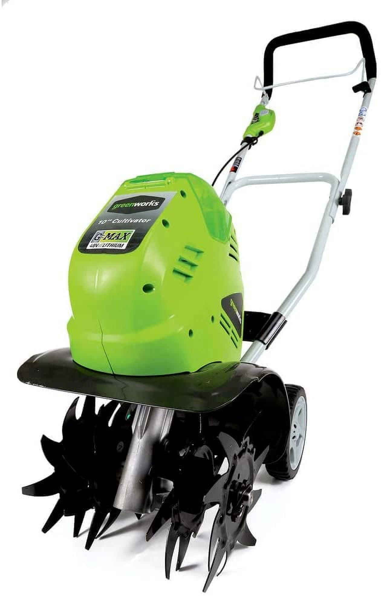 Restored Scratch and Dent Greenworks 40V 10" Cordless Tiller / Cultivator, Tool Only