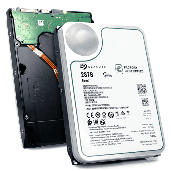Restored Seagate Exos 28TB 7.2K RPM SATA 6GB/s 3.5in Enterprise HDD - ST28000NM000C (Refurbished)