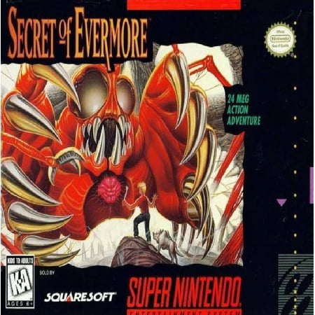 Restored Secret of Evermore (Super Nintendo, 1995) RPG Game (Refurbished)