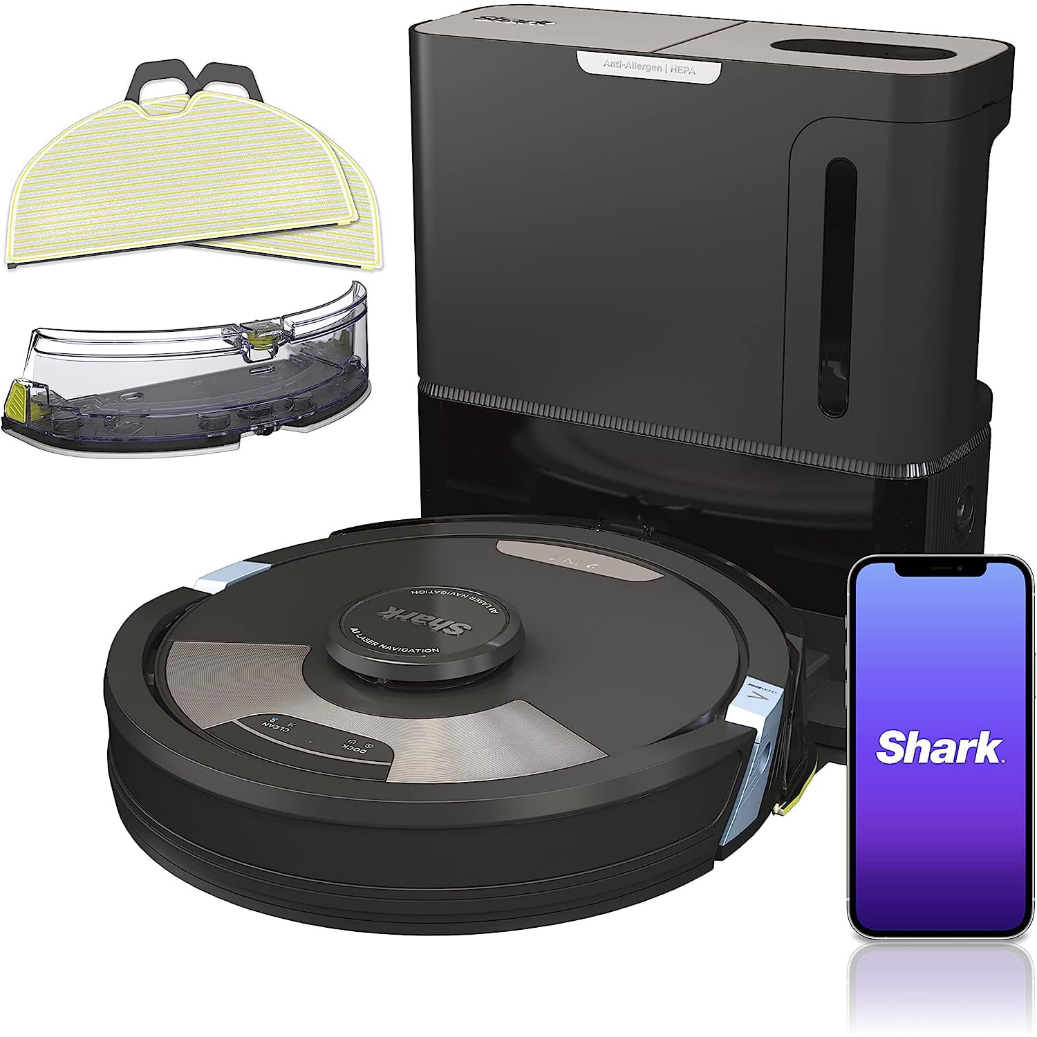Black Cordless 2-in-1 Robot Vacuum and Mop with HEPA Filter
