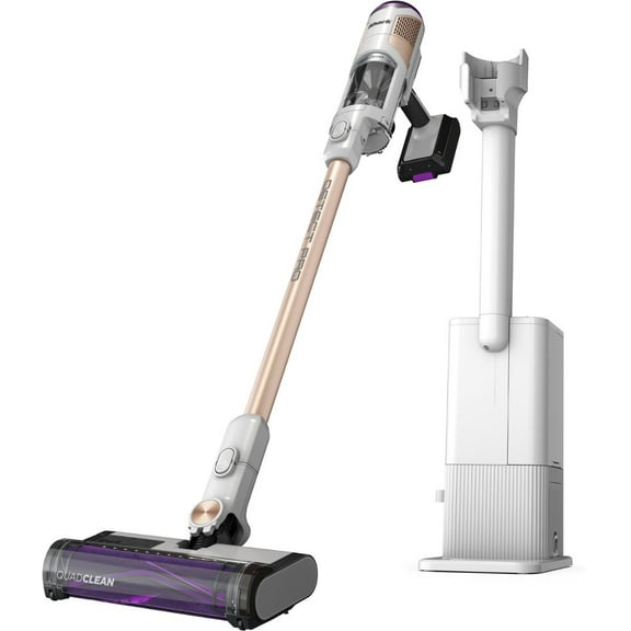 Restored Shark R-IW3511 DirtDetect Pro HEPA QuadClean Multi-Surface Cordless Stick Vacuum, White/ Brass (Refurbished)
