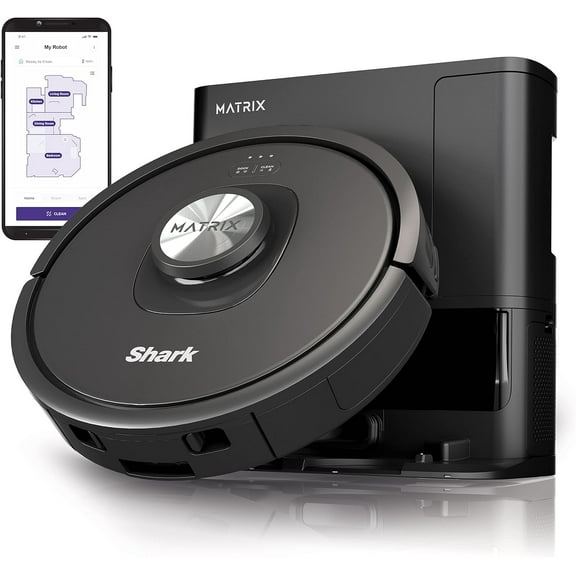 Restored Shark R-RV2310AE Matrix Self Empty Robot Vacuum for Carpets & Hardfloors with Self-Cleaning Bagless Base (Refurbished)