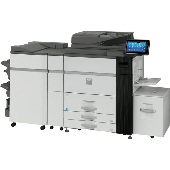 Restored Sharp MX-M1204 High-Volume Monochrome Laser Multifunction Printer – 120ppm, A3/A4, Print/Copy/Scan, Duplex, Network, 1200 x 1200 DPI, 150-Sheet ADF, 3GB RAM + 1TB HDD